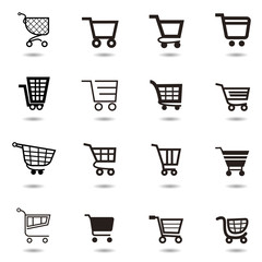 set collection of vector shopping cart icons