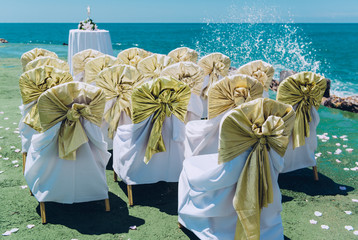 Wedding chairs on the beach