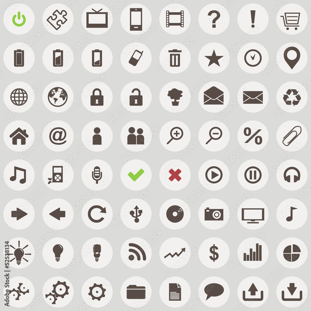 Fototapete large set of retro style web icons