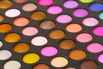 Set of multicolored eyeshadows