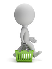 3d small people - shopping basket