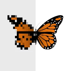 Printed roller blinds Pixel Vector Pixel Art Butterfly