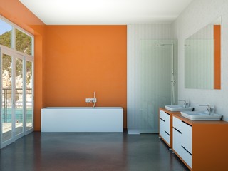 Wohndesign - Bad orange