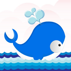 Obraz premium Illustration of cute Whale