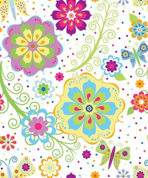 colorful seamless flower background