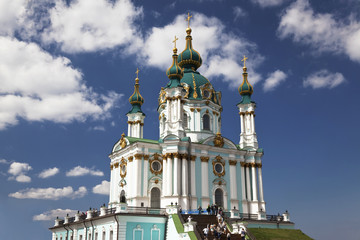 Fototapeta na wymiar Andreevskaya church in Kiev. Ukraine