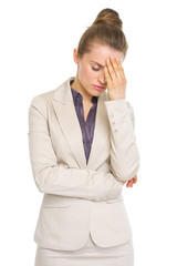 Portrait of stressed business woman