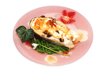 Grilled salmon and vegetables