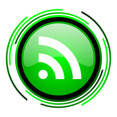 rss green circle glossy icon