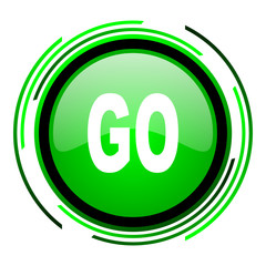 go green circle glossy icon