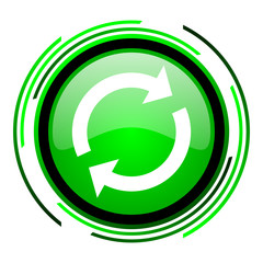 reload green circle glossy icon