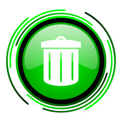 recycle green circle glossy icon