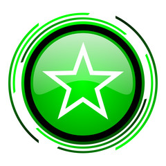 star green circle glossy icon