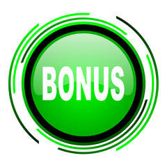 bonus green circle glossy icon