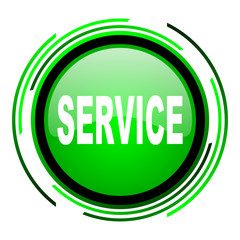 service green circle glossy icon