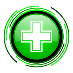 Obraz premium pharmacy green circle glossy icon