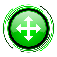 Obraz premium arrows green circle glossy icon