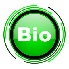bio green circle glossy icon