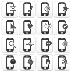 mobile phone with icons