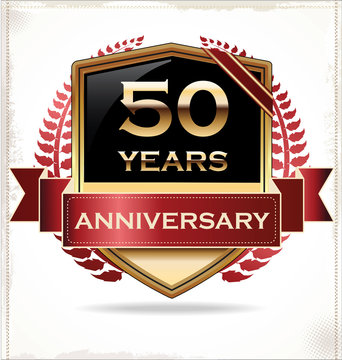 50 years anniversary golden label
