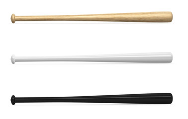Blank baseball bats template isolated on white