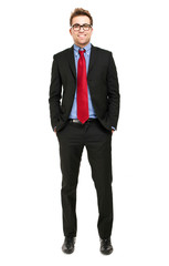 Young businessman full length portrait