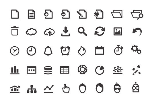Document Simple Icons Set