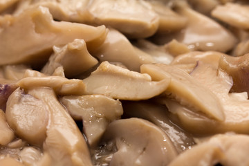 background of mushrooms fried in a pan