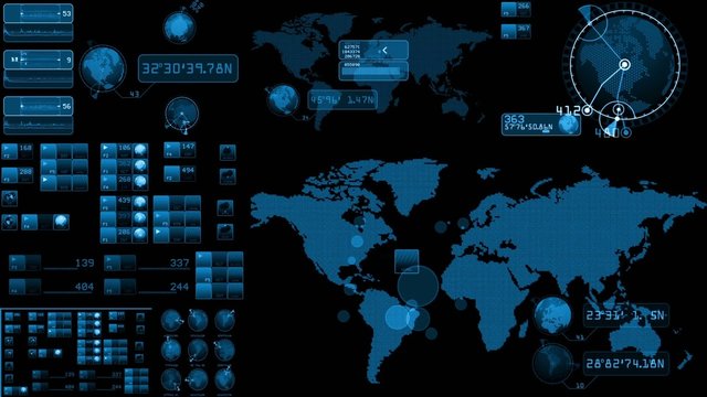 Pantalla de mandos futurista