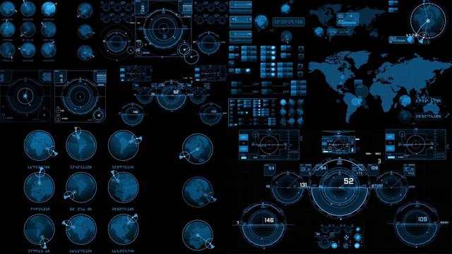 Pantalla de mandos futurista