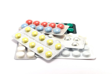 Different the plate with pills