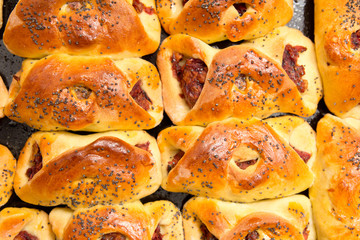 background of fresh tasty muffins