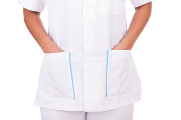 African american woman doctor a over white background