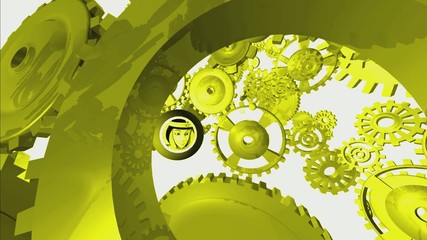 Clockwork Head with Cogs and Gears - Powered by Adobe