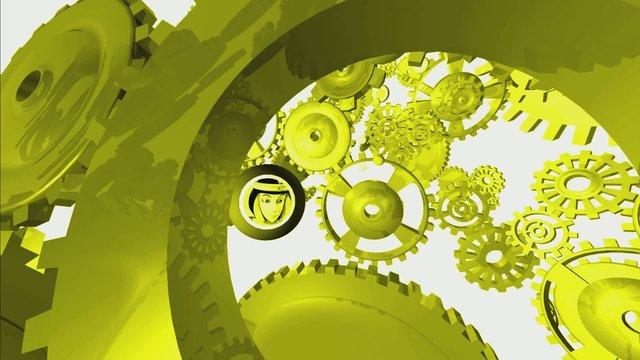 Clockwork Head with Cogs and Gears