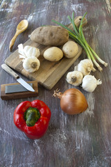 Assorted vegetables.