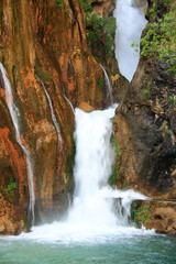 waterfall falling to river