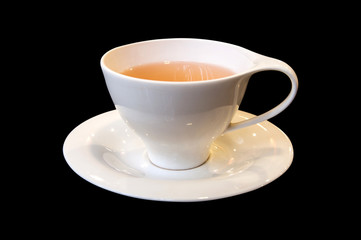 cup of tea. black background