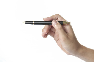beautiful man hand with point pen