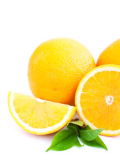 Oranges with leaves