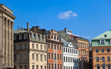 Fototapeta na wymiar Residential houses in Riga old town