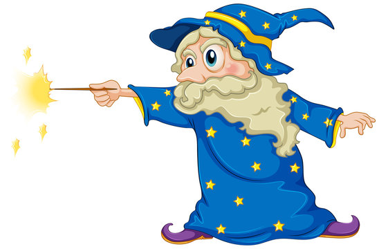 A wizard holding a magic wand