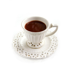 Vintage coffee cup with coffee