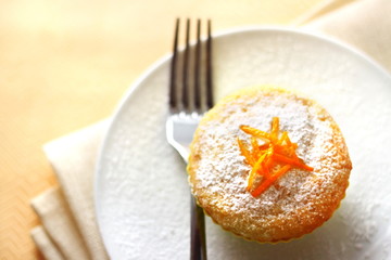 Cottage cheese muffin with orange zest