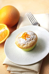 Cottage cheese muffin with orange zest
