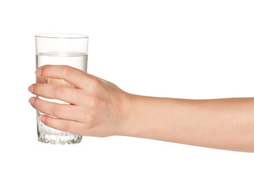 Hand with glass of water