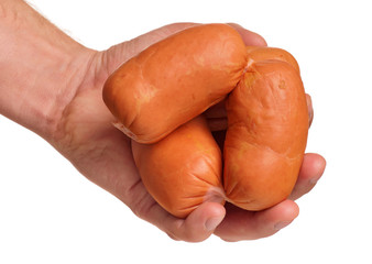 Hand with sausage