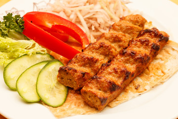 kebab with vegetables