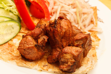 kebab with vegetables
