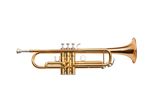 Trumpet isolated on a white